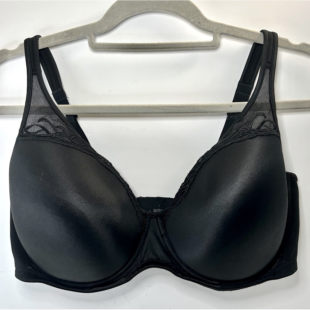 SOMA Beautifully Cool Full Coverage Black Bra Mesh Detail Adjustable Strap 38DDD